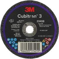 Meule &agrave; tronçonner Cubitron 3, 3" x 0,039", Arbre de 3/8", C&eacute;ramique Stor-it Systems