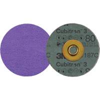 Disque en fibre Roloc Cubitron 3, 3" dia., Grain 80+, C&eacute;ramique Stor-it Systems