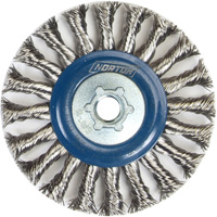 Full Cable Twist Wire Wheel, 4" Dia., 0.02" Fill, 5/8"-11 Arbor, Stainless Steel NZ797 | Stor-it Systems
