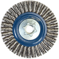 Stringer Bead Knot Wire Brush For Angle Grinders, 4" Dia., 0.02" Fill, 5/8"-11 Arbor, Stainless Steel NZ802 | Stor-it Systems