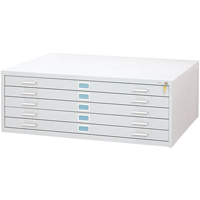 Steel Plan Files-5 Drawer, 5 Drawers, 53-3/8" W x 41-3/8" D x 16-1/2" H OB152 | Stor-it Systems
