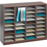 E-Z Stor<sup>®</sup> Literature Organizer, Stationary, 36 Slots, Wood, 40" W x 3/4" D x 32-1/2" H OE145 | Stor-it Systems
