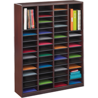 E-Z Stor<sup>®</sup> Literature Organizer, Stationary, 60 Slots, Wood, 40" W x 3/4" D x 52-1/4" H OE146 | Stor-it Systems