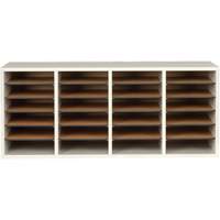 Adjustable Compartment Literature Organizer, Stationary, 24 Slots, Wood, 39-1/4" W x 11-3/4" D x 16-1/4" H OE705 | Stor-it Systems