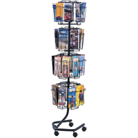 Literature Display Racks - Rotary Floor Displays, Rotating, 32 Slots, Wire Mesh, 15" W x 15" D x 60" H OE807 | Stor-it Systems
