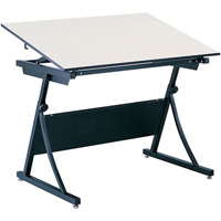 PlanMaster Height-Adjustable Drafting Table, 43" W x 29-1/2" - 37-1/2" H, Black OK005 | Stor-it Systems
