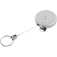 Self Retracting Key Chains, Chrome, 48" Cable, Mounting Bracket Attachment Stor-it Systems
