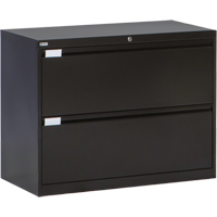 Lateral Filing Cabinet, Steel, 2 Drawers, 36" W x 18" D x 27-7/8" H, Black OP213 | Stor-it Systems