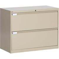 Lateral Filing Cabinet, Steel, 2 Drawers, 36" W x 18" D x 27-7/8" H, Beige OP214 | Stor-it Systems