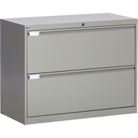 Lateral Filing Cabinet, Steel, 2 Drawers, 36" W x 18" D x 27-7/8" H, Grey OP215 | Stor-it Systems