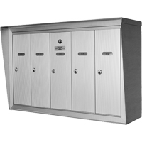 Single Deck Mailboxes, Wall -Mounted, 16" x 5-1/2", 3 Doors, Aluminum OP382 | Stor-it Systems