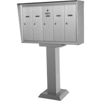 Boîtes aux lettres plateforme unique, Fixation Socle, 16" x 5-1/2", 4 portes, Aluminium OP395 | Stor-it Systems