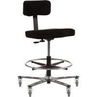 SF130™ Industrial Grade Ergonomic Chair, Sit/Stand, Adjustable, 18" - 23", Vinyl Seat, Black/Grey OP498 | Stor-it Systems