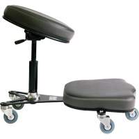 Synergo I™ I Industrial Grade Ergonomic Chair, Mobile, Adjustable, 18-1/2" - 22-1/2", Vinyl Seat, Black/Grey OP510 | Stor-it Systems