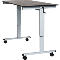 Adjustable Stand-Up Desk, Stand-Alone Desk, 48-1/2" H x 59" W x 29-1/2" D, Black OP531 | Stor-it Systems