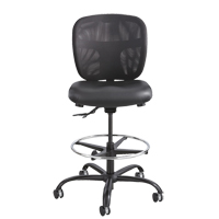 Vue Heavy-Duty Stool, Vinyl, Black, 350 lbs. Capacity Stor-it Systems