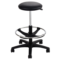 Extended-Height Stool, Drafting, Adjustable, 22" - 32", Vinyl Seat, Black OP691 | Stor-it Systems