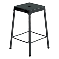 Counter Stool, Stationary, Fixed, 25", Steel Seat, Black OP872 | Stor-it Systems
