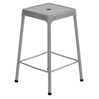 Counter Stool, Stationary, Fixed, 25", Steel Seat, Grey OP873 | Stor-it Systems