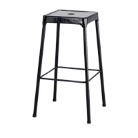 Bistro Stool, Stationary, Fixed, 29", Steel Seat, Black OP874 | Stor-it Systems