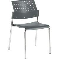 Armless Stacking Chairs, Plastic, 33" High, 300 lbs. Capacity, Grey OP932 | Stor-it Systems