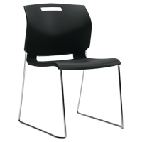 Chair, Plastic, 32-1/2" High, 300 lbs. Capacity, Black OP933 | Stor-it Systems