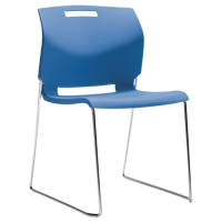 Chair, Plastic, 32-1/2" High, 300 lbs. Capacity, Blue OP934 | Stor-it Systems