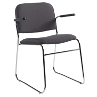 Chair, Fabric, 30" High, 200 lbs. Capacity, Black OP937 | Stor-it Systems