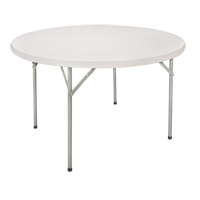 Table pliante, Ronde, 48" l x 48" la, Poly&eacute;thyl&egrave;ne, Blanc Stor-it Systems
