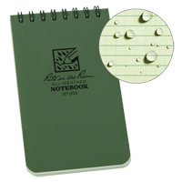 Pocket Top-Spiral Notebook, Soft Cover, Green, 100 Pages, 3" W x 5" L Stor-it Systems