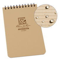 Pocket Top-Spiral Notebook, Soft Cover, Tan, 100 Pages, 4" W x 6" L OQ408 | Stor-it Systems