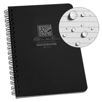 Side-Spiral Notebook, Soft Cover, Black, 64 Pages, 4-5/8" W x 7" L OQ412 | Stor-it Systems