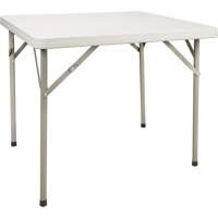 Table pliante, Carrée, 34" l x 34" la, Polyéthylène, Blanc OQ714 | Stor-it Systems