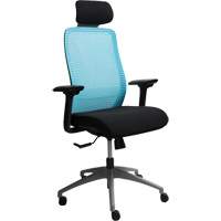 Chaise de bureau ajustable série Era<sup>MC</sup> avec appui-tête, Tissu/Mailles, Bleu, Capacité 250 lb OQ970 | Stor-it Systems