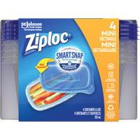 Mini contenants rectangulaires Ziploc<sup>MD</sup>, Plastique, Capacité de 355 ml, Transparent OR133 | Stor-it Systems