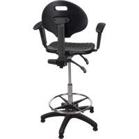 Tabouret ergonomique robuste avec accoudoirs r&eacute;glables, Stationnaire, Ajustable Hauteur, Capacit&eacute; 250 lb Stor-it Systems