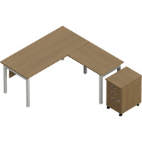 Newland "L" Shaped Desk with Pedestal Stor-it Systems