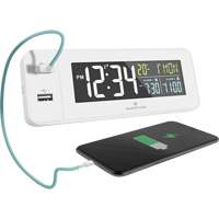Hotel Collection Fast-Charging Dual USB Alarm Clock, Digital, Battery Operated, White OR489 | Stor-it Systems