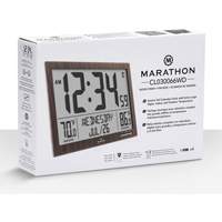 Self-Setting Full Calendar Clock with Extra Large Digits, Digital, Battery Operated, Brown OR498 | Stor-it Systems