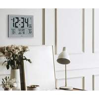 Self-Setting Full Calendar Clock with Extra Large Digits, Digital, Battery Operated, Silver OR499 | Stor-it Systems