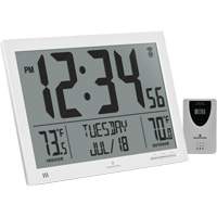 Self-Setting Full Calendar Clock with Extra Large Digits, Digital, Battery Operated, White OR500 | Stor-it Systems