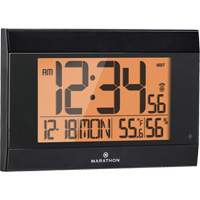 Self-Setting Digital Wall Clock with Auto Backlight, Digital, Battery Operated, Black OR501 | Stor-it Systems