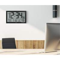 Slim Jumbo Self-Setting Wall Clock, Digital, Battery Operated, White OR503 | Stor-it Systems