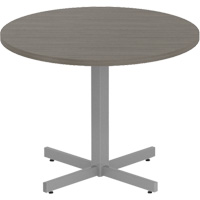 Newland Height-Adjustable Round Table, 36" L x 36" W x 29" H, 1" Top, Laminate, Brown Stor-it Systems