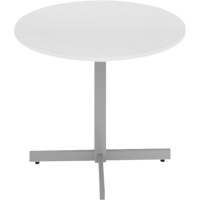 Newland Height-Adjustable Round Table, 36" L x 36" W x 29" H, 1" Top, Laminate/Polypropylene, White Stor-it Systems