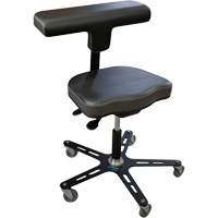 VEGA-T Ergonomic Industrial Chair, Mobile, Adjustable, Vinyl Seat, Black Stor-it Systems