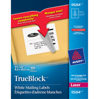 TrueBlock™ Laser Shipping Labels, 3-1/3" W x 4" L, White OT812 | Stor-it Systems