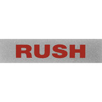 "Rush" Special Handling Labels, 5" L x 2" W, Black on Red PB418 | Stor-it Systems