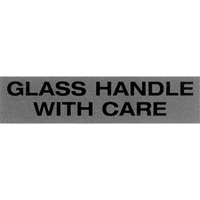 "Glass Handle with Care" Special Handling Labels, 5" L x 2" W, Black on Red PB420 | Stor-it Systems