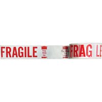 Ruban imprim&eacute; bilingue – Fragile ce c&ocirc;t&eacute; en haut, Rouge/blanc Stor-it Systems